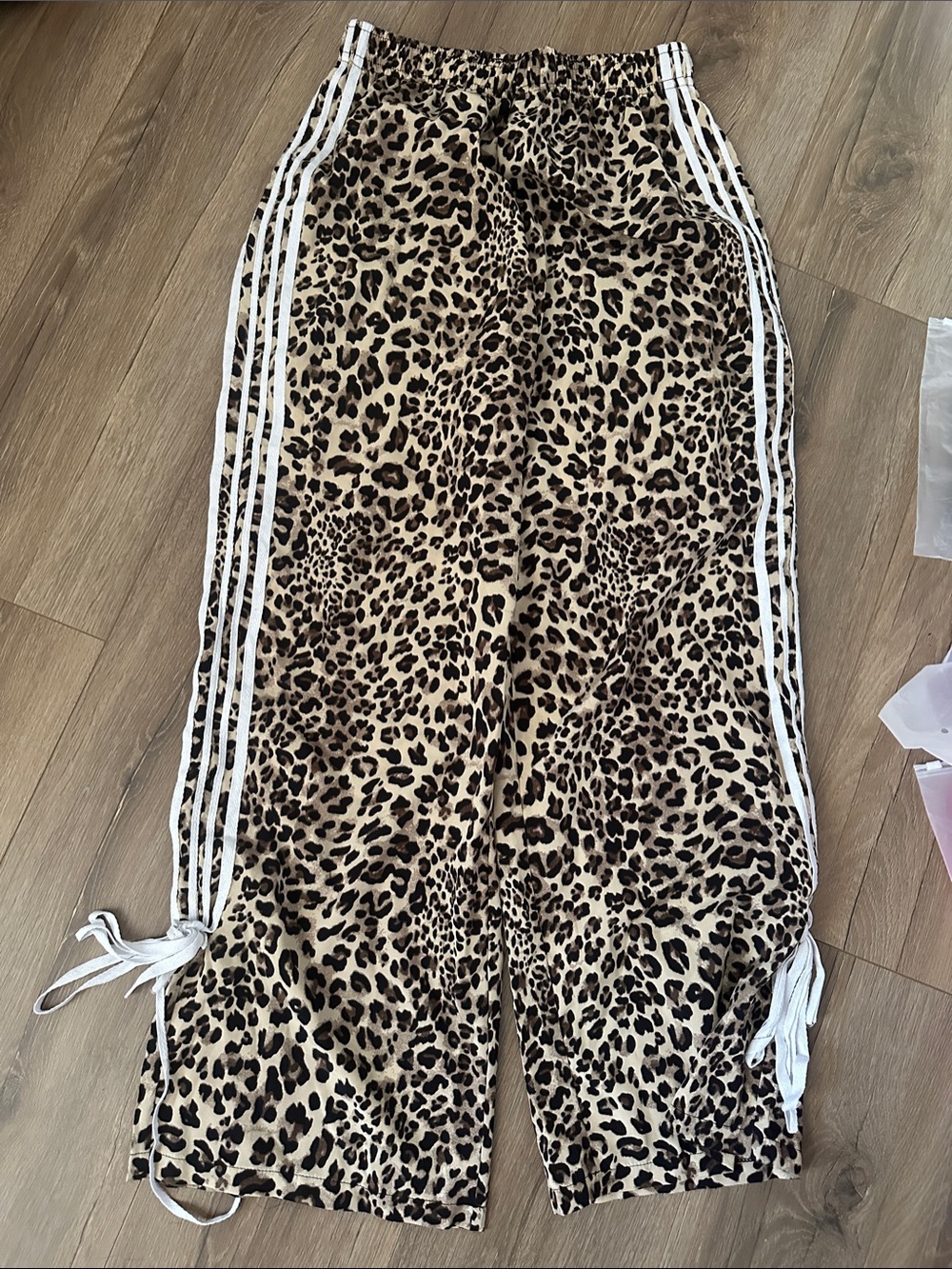 SHEIN Leopard Pants with White Side Stripes